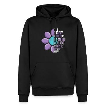 Sensibilisation à la prévention du suicide - Sweat à capuche Premium bio Homme - noir - Devant - Nico (187cm)