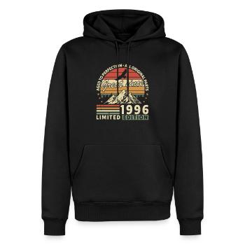 Vintage 1996 Birthday Gift - Men’s Premium Organic Hoodie - black - Front - Nico (187cm)