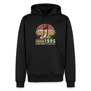 Unique 1995 Vintage Vintage Design - Sweat à capuche Premium bio Homme - noir - Devant - Nico (187cm)