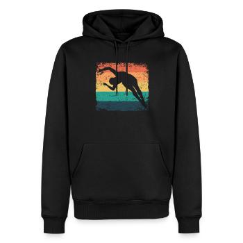Plongeon, Saut artistique, Plongeon synchronisé - Sweat à capuche Premium bio Homme - noir - Devant - Nico (187cm)