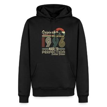 Creative 1996 Vintage Birthday Design - Men’s Premium Organic Hoodie - black - Front - Nico (187cm)