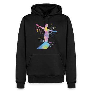 Plongeon, Plongeon synchronisé, Saut artistique - Sweat à capuche Premium bio Homme - noir - Devant - Nico (187cm)