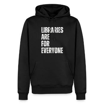 Les bibliothèques s’adressent à tous les amoureux des livres - Sweat à capuche Premium bio Homme - noir - Devant - Nico (187cm)