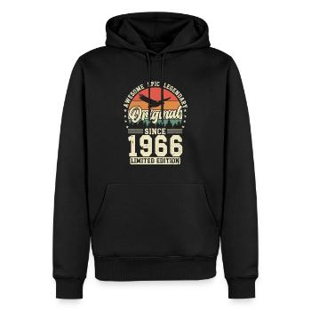 Einzigartiger 1966er Jahrgang Vintage Retro Design - Männer Premium Bio Hoodie - Schwarz - Vorne - Nico (187cm)