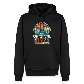 Unique 1972 Vintage Vintage cadeau - Sweat à capuche Premium bio Homme - noir - Devant - Nico (187cm)
