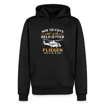 Mir reichts ich geh Helicopter - Männer Premium Bio Hoodie - Schwarz - Vorne - Nico (187cm)