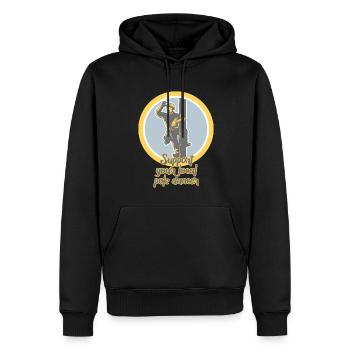 Soutenez votre monteur de lignes Pole Dancer local - Sweat à capuche Premium bio Homme - noir - Devant - Nico (187cm)