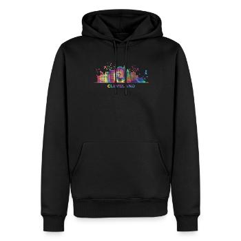 Clevelander Skyline Cleveland - Sweat à capuche Premium bio Homme - noir - Devant - Nico (187cm)