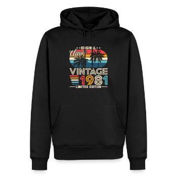 Vintage Legend 1981 - Männer Premium Bio Hoodie - Schwarz - Vorne - Nico (187cm)