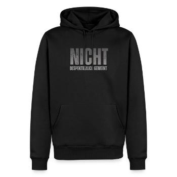Nicht Despektierlich Gemeint - Männer Premium Bio Hoodie - Schwarz - Vorne - Nico (187cm)