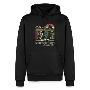 Vintage Legend 1992 - Männer Premium Bio Hoodie - Schwarz - Vorne - Nico (187cm)