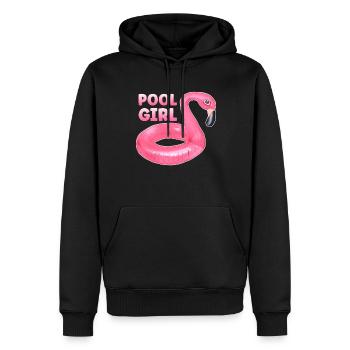 Piscine Fille Flamingo Floatie Piscine - Sweat à capuche Premium bio Homme - noir - Devant - Nico (187cm)