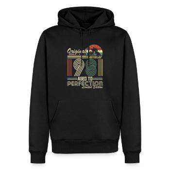 Vintage 1981 - Retro Birthday Legend - Männer Premium Bio Hoodie - Schwarz - Vorne - Nico (187cm)