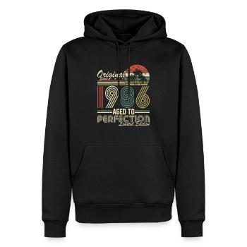 Vintage 1986 - Retro Birthday Gift Idea - Männer Premium Bio Hoodie - Schwarz - Vorne - Nico (187cm)