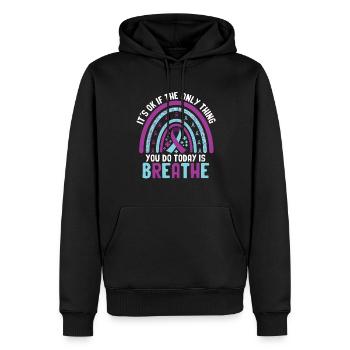 Suicide Prevention Awareness - Men’s Premium Organic Hoodie - black - Front - Nico (187cm)