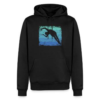 Plongeon, Saut artistique, Plongeon synchronisé - Sweat à capuche Premium bio Homme - noir - Devant - Nico (187cm)