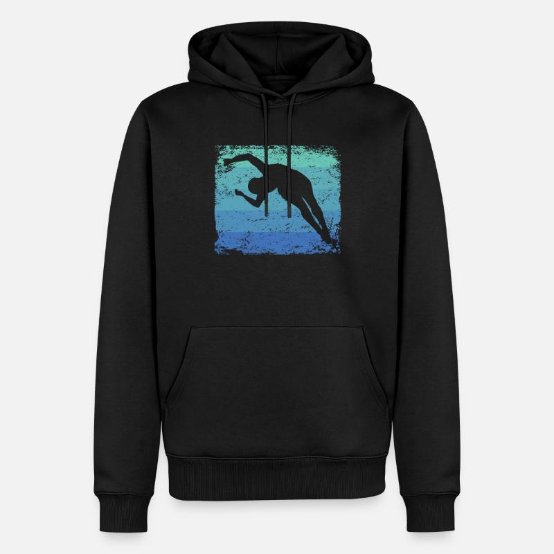 Plongeon, Saut artistique, Plongeon synchronisé - Sweat à capuche Premium bio Homme - noir