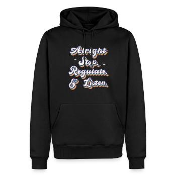 Arrêtez de réguler et d’écouter Enseignant - Sweat à capuche Premium bio Homme - noir - Devant - Nico (187cm)