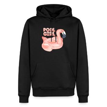 Piscine Fille Flamingo Floatie Piscine - Sweat à capuche Premium bio Homme - noir - Devant - Nico (187cm)