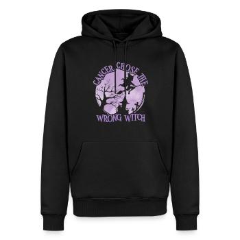 Cancer Sorcière Lavande Sensibilisation au cancer - Sweat à capuche Premium bio Homme - noir - Devant - Nico (187cm)