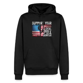American Lineman Powerline Worker Design - Men’s Premium Organic Hoodie - black - Front - Nico (187cm)