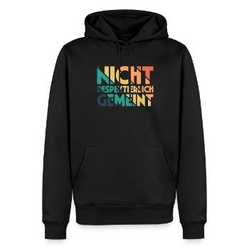 Nicht Despektierlich Gemeint - Männer Premium Bio Hoodie - Schwarz - Vorne - Nico (187cm)