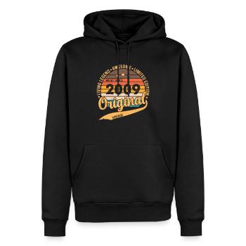 Vintage 2009 - Retro Birthday Gift - Männer Premium Bio Hoodie - Schwarz - Vorne - Nico (187cm)