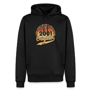 Vintage 2001: Legendary Birth Year Gift Idea - Männer Premium Bio Hoodie - Schwarz - Vorne - Nico (187cm)