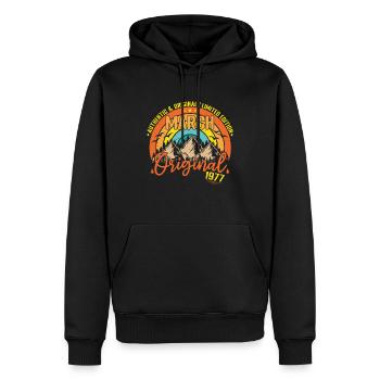 Mars 1977 Mars anniversaire 1977 Mars Originale - Sweat à capuche Premium bio Homme - noir - Devant - Nico (187cm)