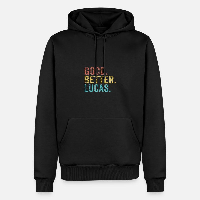 Bon mieux Lucas - Sweat à capuche Premium bio Homme - noir