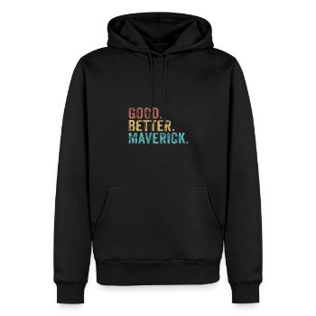 Good better Maverick - Männer Premium Bio Hoodie - Schwarz - Vorne - Nico (187cm)