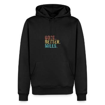Good better Miles - Männer Premium Bio Hoodie - Schwarz - Vorne - Nico (187cm)