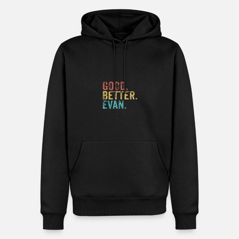 Good better Evan - Männer Premium Bio Hoodie - Schwarz