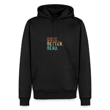 Good better Beau - Männer Premium Bio Hoodie - Schwarz - Vorne - Nico (187cm)