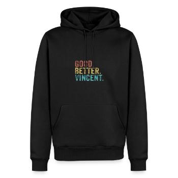 Bon mieux Vincent - Sweat à capuche Premium bio Homme - noir - Devant - Nico (187cm)