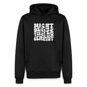 Nicht Despektierlich Gemeint - Männer Premium Bio Hoodie - Schwarz - Vorne - Nico (187cm)
