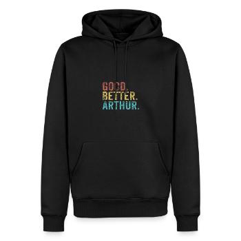 Good better Arthur - Männer Premium Bio Hoodie - Schwarz - Vorne - Nico (187cm)