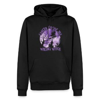 Sorcière Cancer Violet Leiomyosarcome - Sweat à capuche Premium bio Homme - noir - Devant - Nico (187cm)