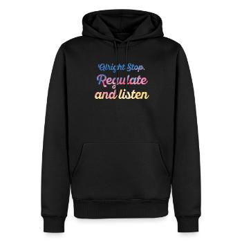Arrêtez de réguler et d’écouter Enseignant - Sweat à capuche Premium bio Homme - noir - Devant - Nico (187cm)