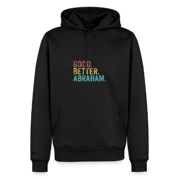 Les gars cool s’appellent Abraham - Sweat à capuche Premium bio Homme - noir - Devant - Nico (187cm)