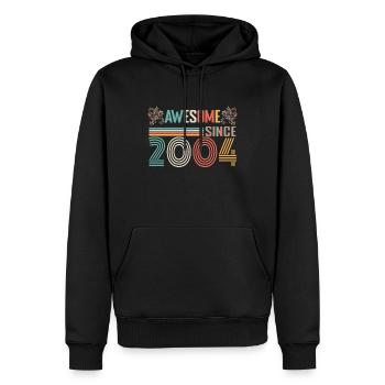 Jubiläum 2004 seit 2004 Jahrgang 2004 - Männer Premium Bio Hoodie - Schwarz - Vorne - Nico (187cm)