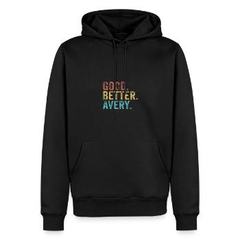 Cool guys are called Avery - Men’s Premium Organic Hoodie - black - Front - Nico (187cm)
