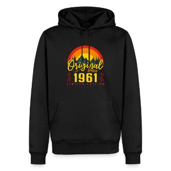 Anniversaire 1961 Anniversaire né en 1961 cadeau - Sweat à capuche Premium bio Homme - noir - Devant - Nico (187cm)