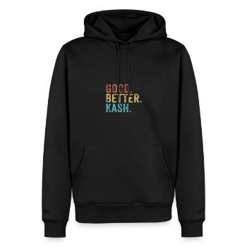 Cool guys are called kash - Men’s Premium Organic Hoodie - black - Front - Nico (187cm)