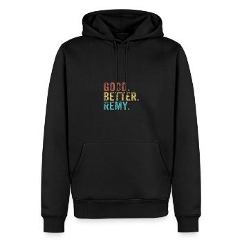 Les mecs cool s’appellent remy - Sweat à capuche Premium bio Homme - noir - Devant - Nico (187cm)