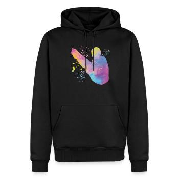 Plongeon, Plongeon synchronisé, Saut artistique - Sweat à capuche Premium bio Homme - noir - Devant - Nico (187cm)