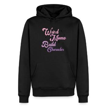 Les mamans bizarres construisent leur caractère - Sweat à capuche Premium bio Homme - noir - Devant - Nico (187cm)