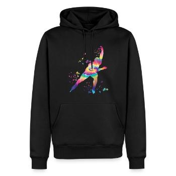 Patineuse de vitesse Sportswoman Patinage de vitesse - Sweat à capuche Premium bio Homme - noir - Devant - Nico (187cm)