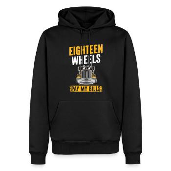 Dix-huit roues paient mes factures - Sweat à capuche Premium bio Homme - noir - Devant - Nico (187cm)