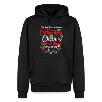 Der beste Weg, Weihnachtsstimmung zu verbreiten, ist das Singen - Männer Premium Bio Hoodie - Schwarz - Vorne - Nico (187cm)